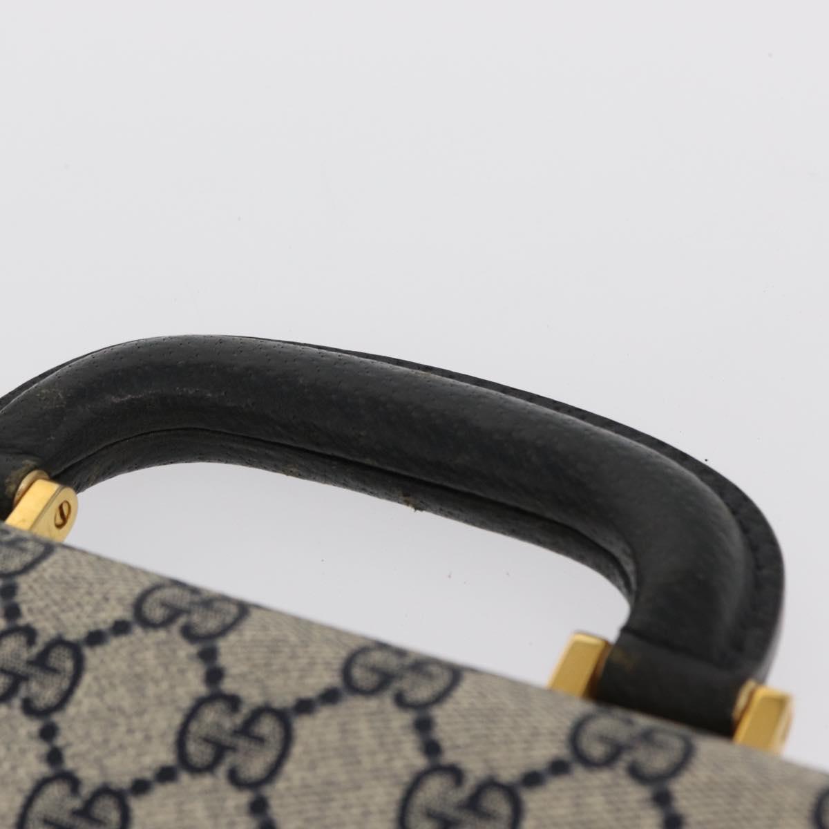 GUCCI GG Supreme Business Bag PVC Navy Gold 904 20 002 Auth 168514