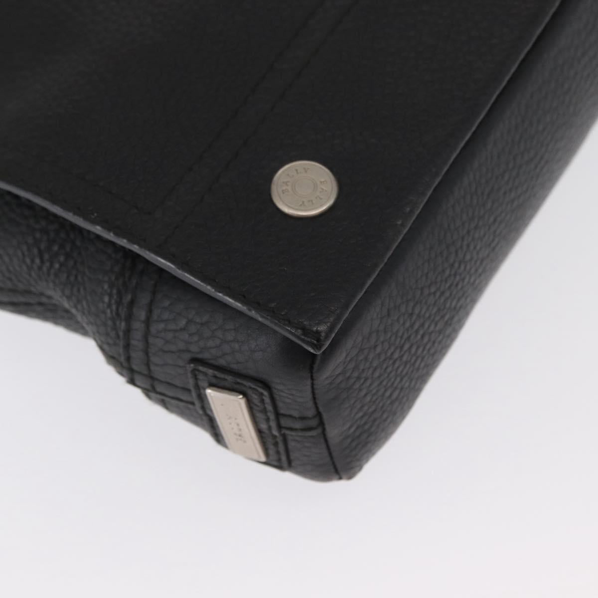 BALLY Shoulder Bag Leather Black Auth 168517