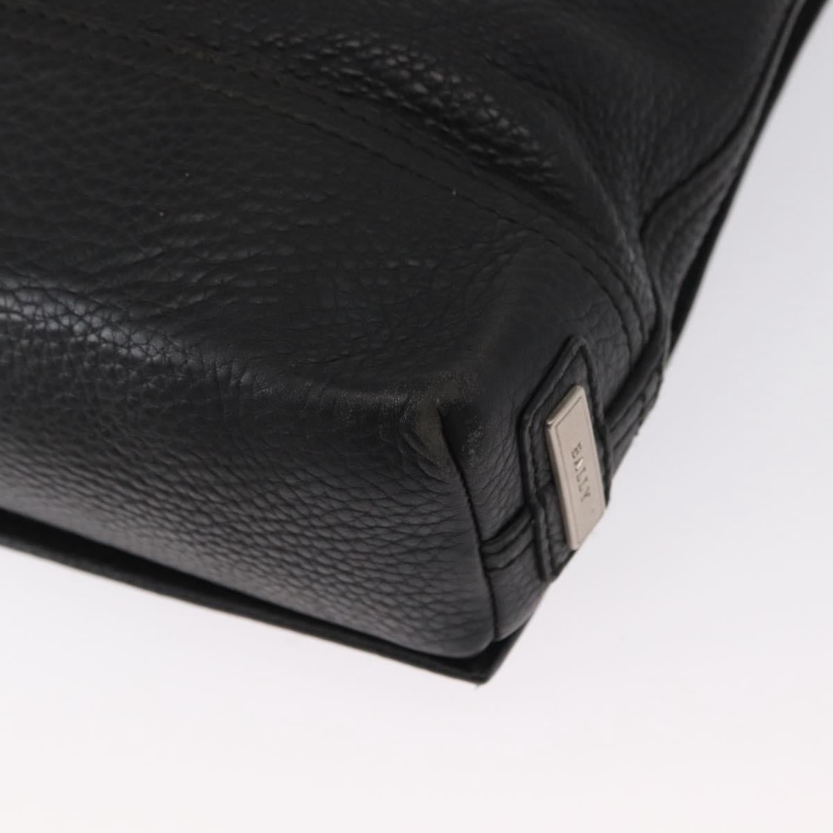 BALLY Shoulder Bag Leather Black Auth 168517