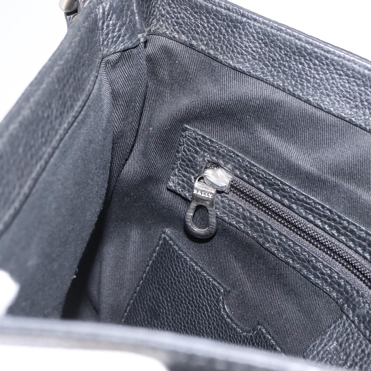 BALLY Shoulder Bag Leather Black Auth 168517