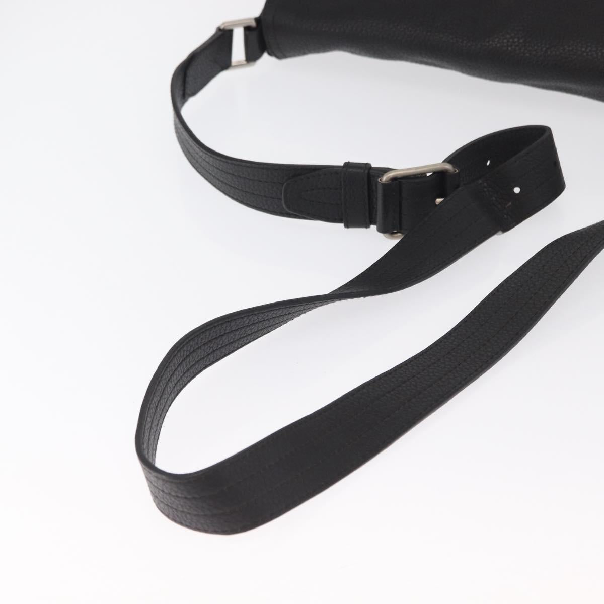 BALLY Shoulder Bag Leather Black Auth 168517