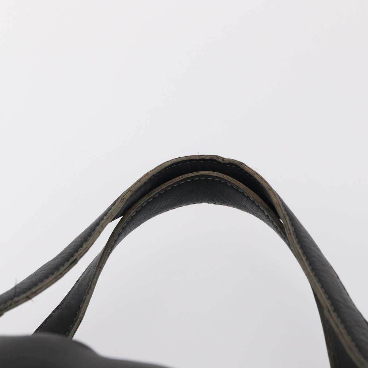 MCM Hand Bag Leather Black Auth 168518