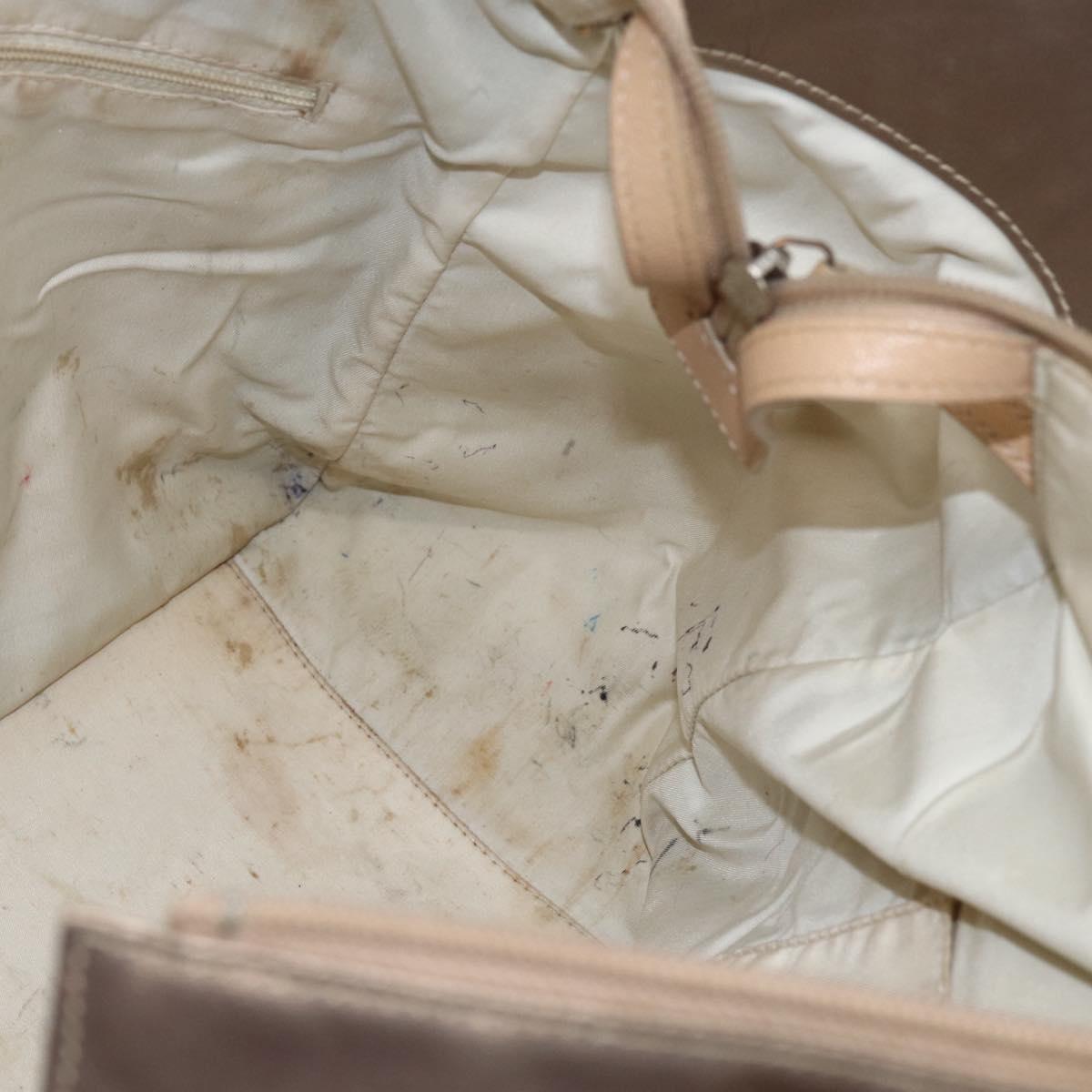 CHANEL Paris Biarritz MM Tote Bag Coated Canvas Gold CC Auth 168522