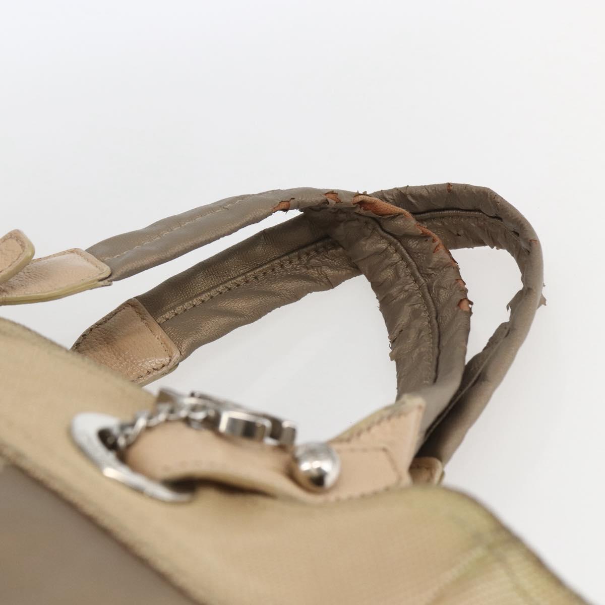 CHANEL Paris Biarritz MM Tote Bag Coated Canvas Gold CC Auth 168522