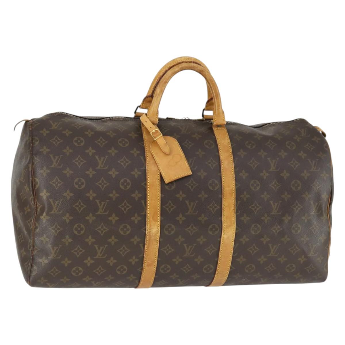LOUIS VUITTON Monogram Keepall 55 Boston Bag M41424 LV Auth 168527
