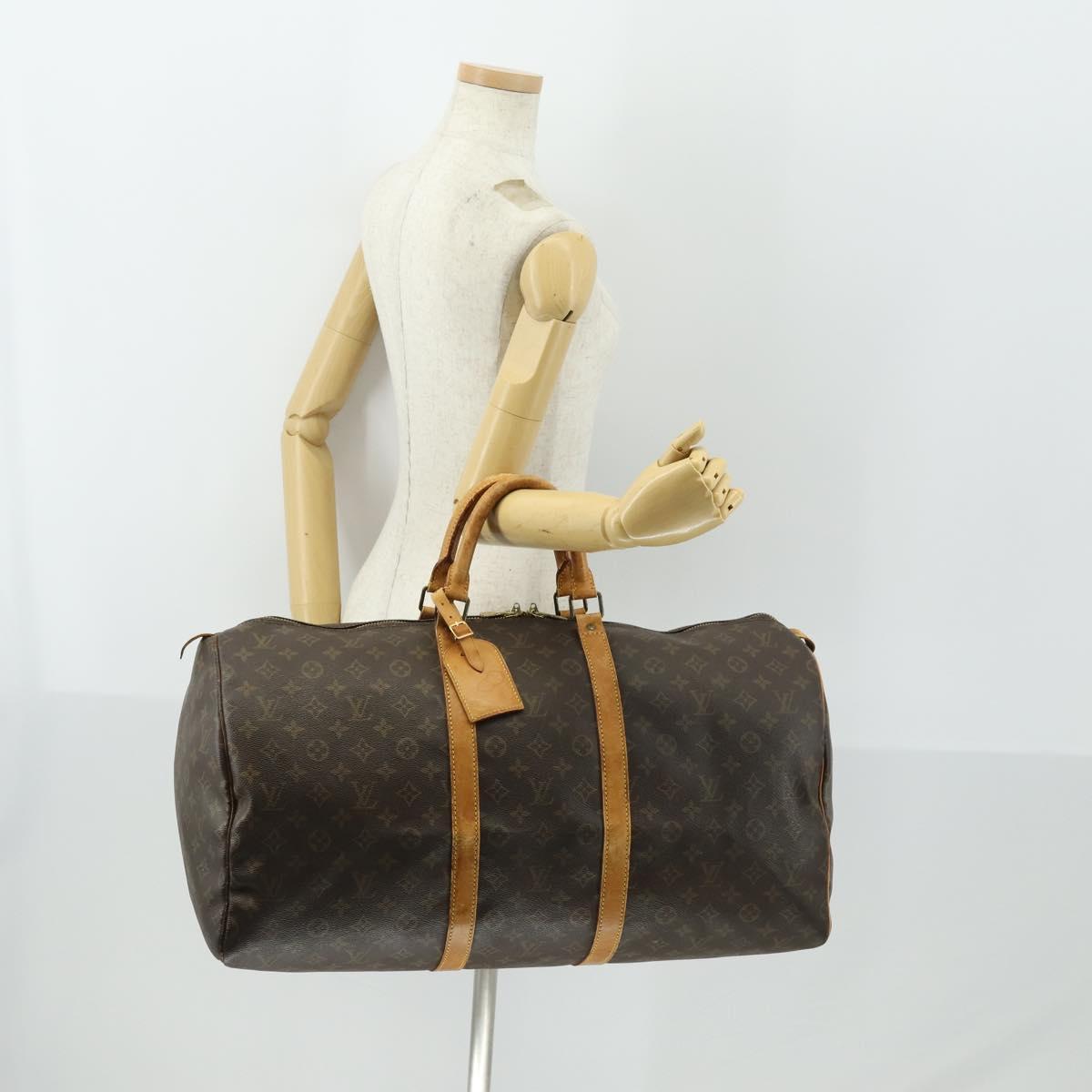 LOUIS VUITTON Monogram Keepall 55 Boston Bag M41424 LV Auth 168527