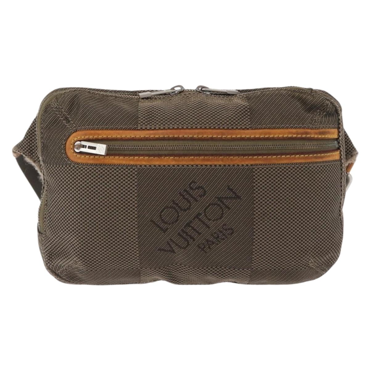 LOUIS VUITTON Damier Geant Arche Waist Bag Khaki M93022 LV Auth 168537