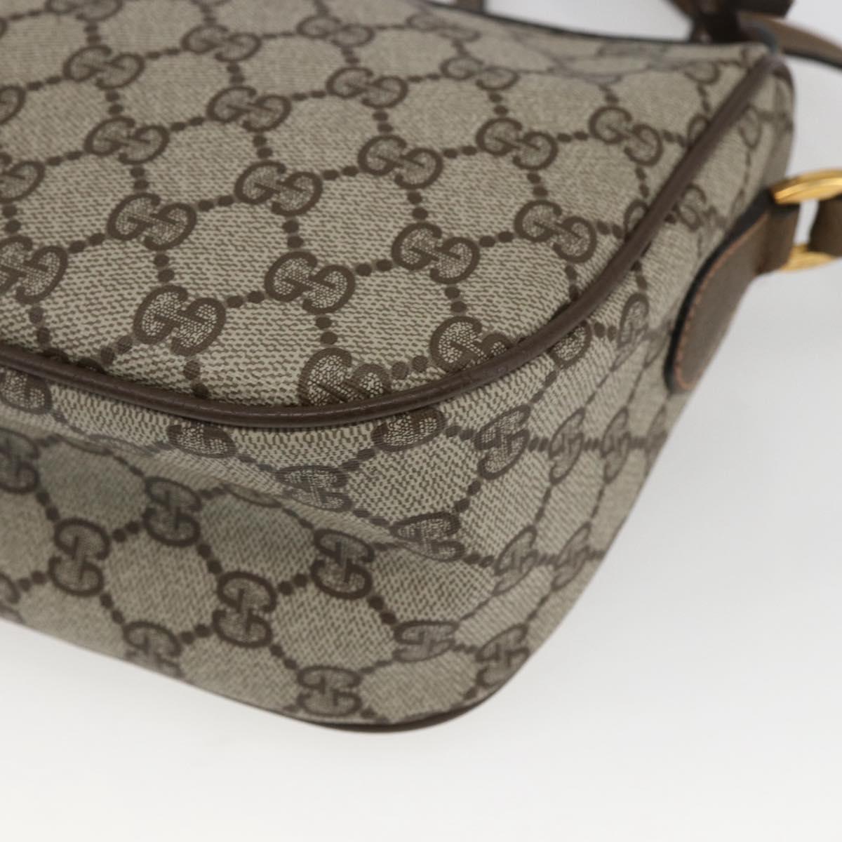 GUCCI GG Supreme Web Sherry Line Bag PVC Beige Gold 89 02 034 Auth 168543