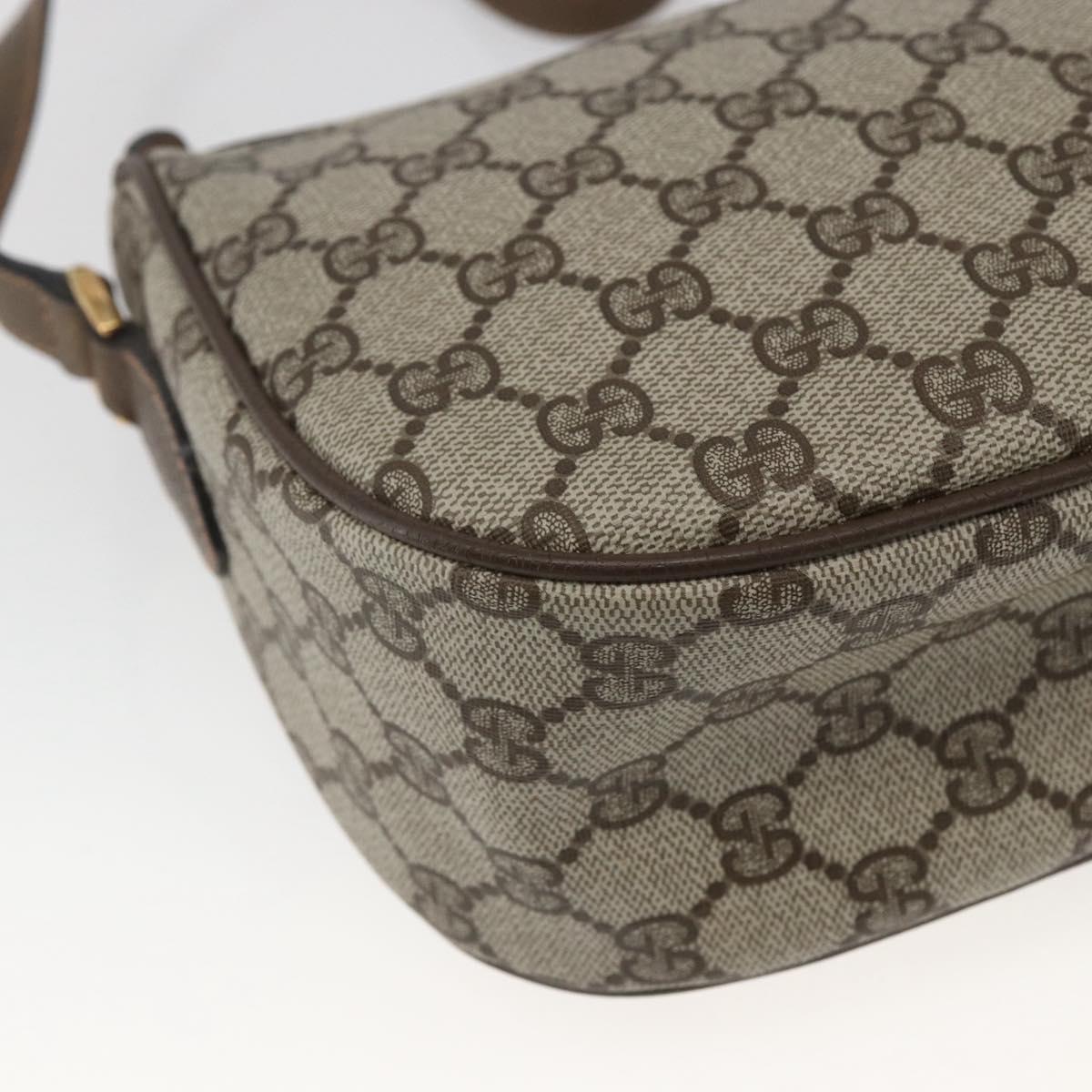 GUCCI GG Supreme Web Sherry Line Bag PVC Beige Gold 89 02 034 Auth 168543