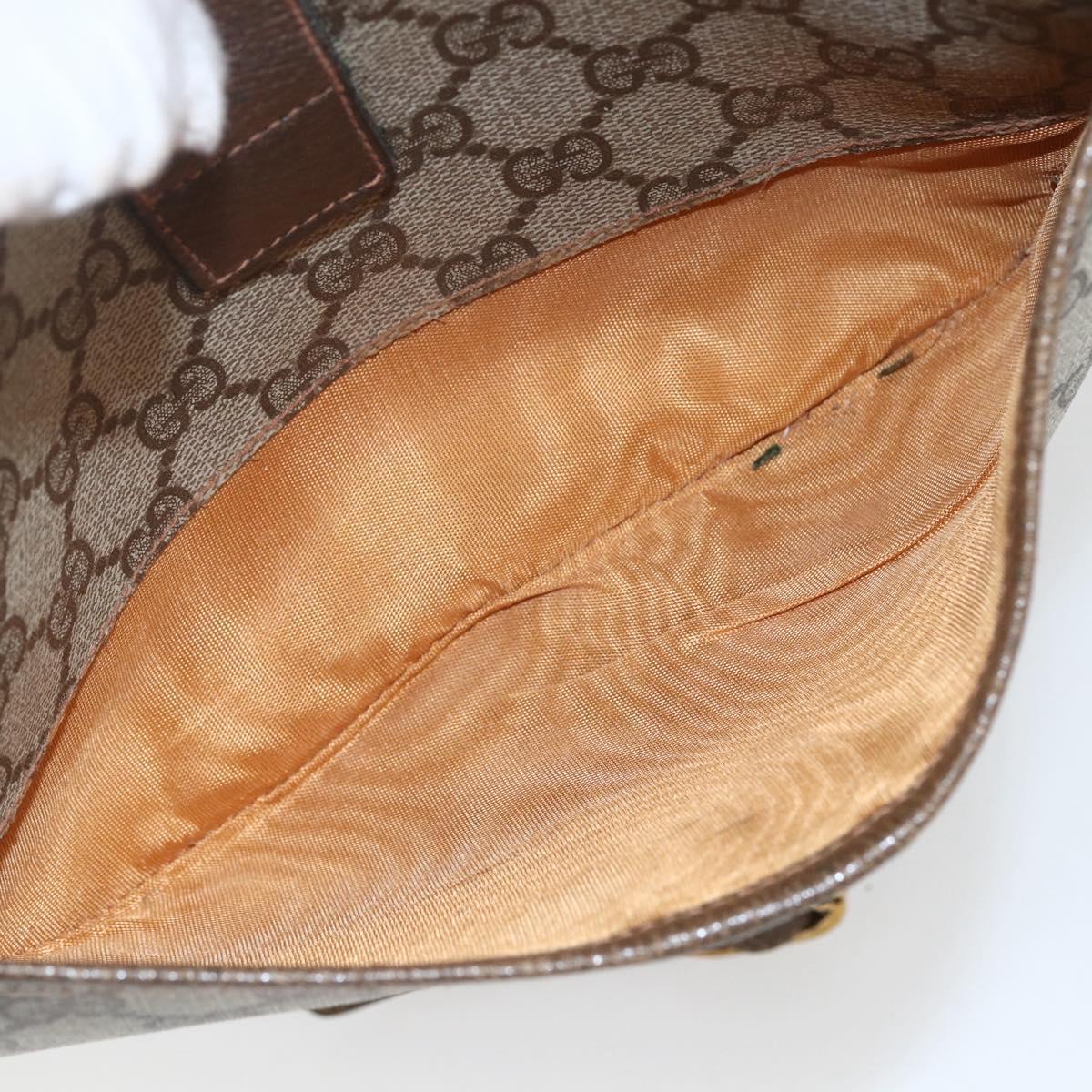 GUCCI GG Supreme Web Sherry Line Bag PVC Beige Gold 89 02 034 Auth 168543