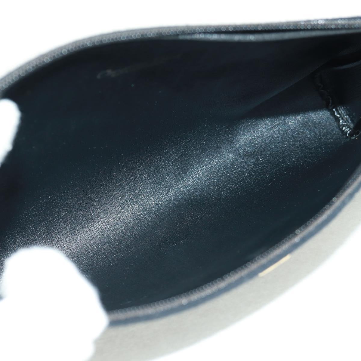 Christian Dior Trotter Canvas Pouch Black Gold Auth 168552