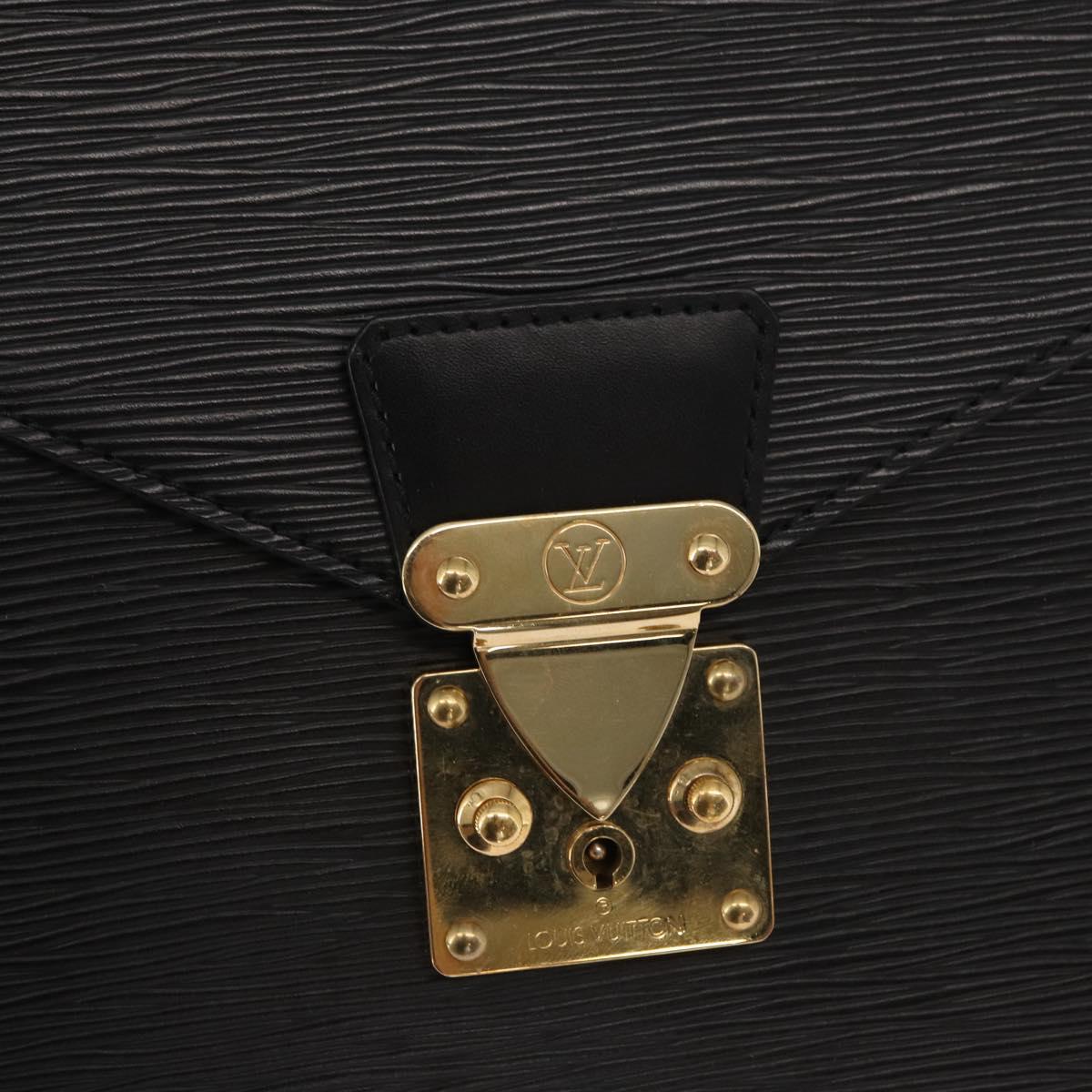 LOUIS VUITTON Epi Porte Documents Bandouliere Black M54462 LV Auth 168560