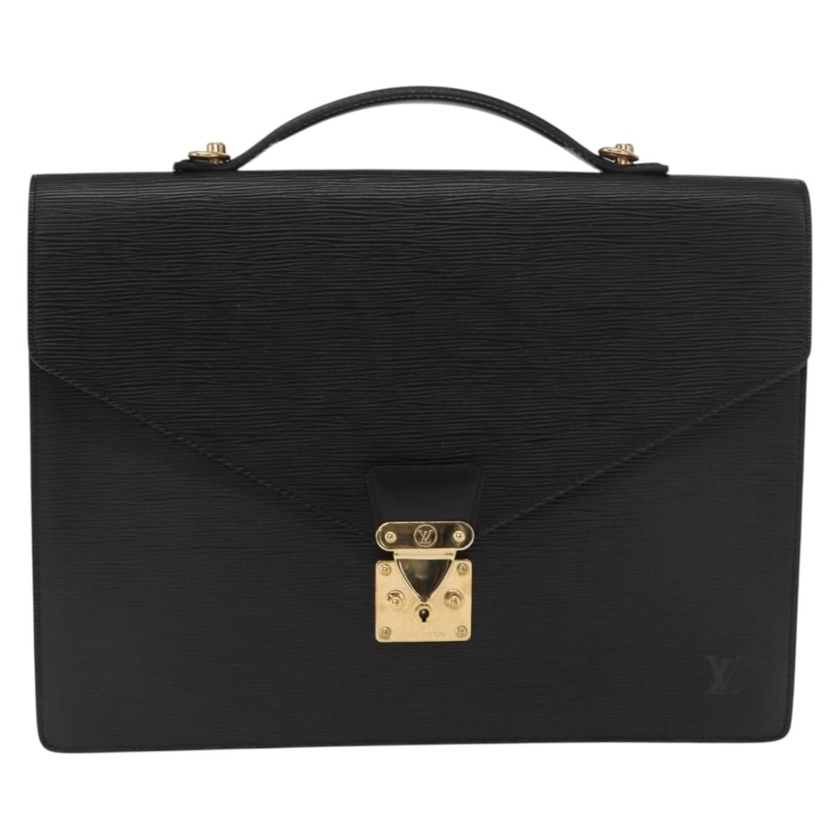 LOUIS VUITTON Epi Porte Documents Bandouliere Black M54462 LV Auth 168560