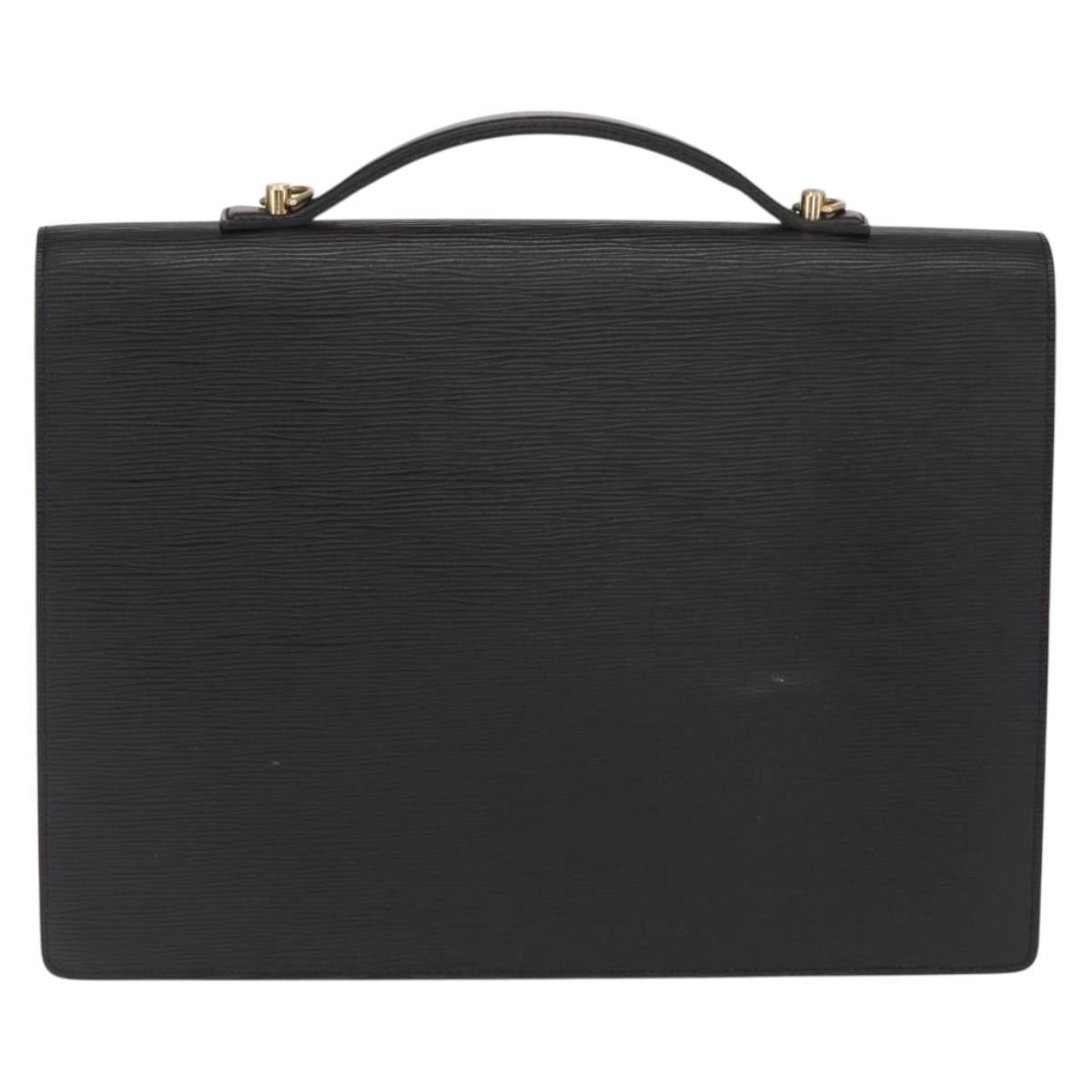 LOUIS VUITTON Epi Porte Documents Bandouliere Black M54462 LV Auth 168560