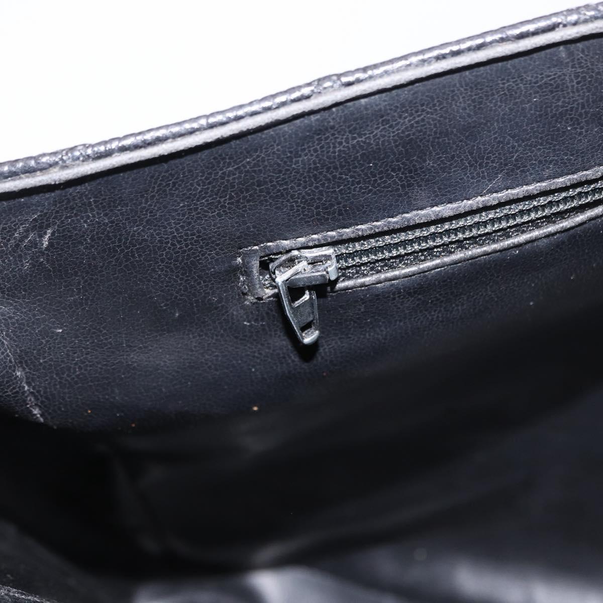 CHANEL Bicolore Business Bag Caviar Skin Black Gold CC Auth 168561