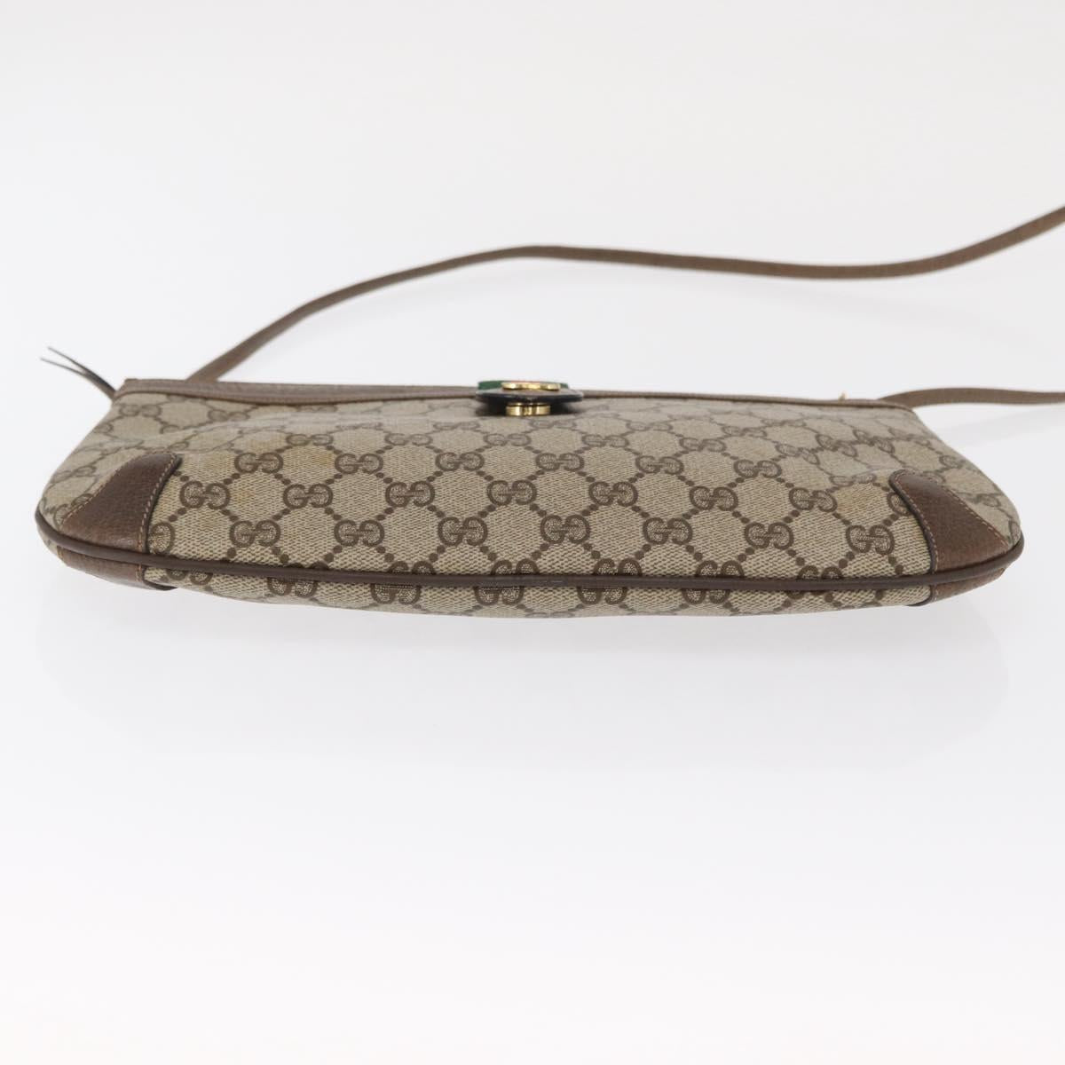 GUCCI GG Supreme Web Sherry Line Shoulder Bag PVC Beige 904 02 026 Auth 168565