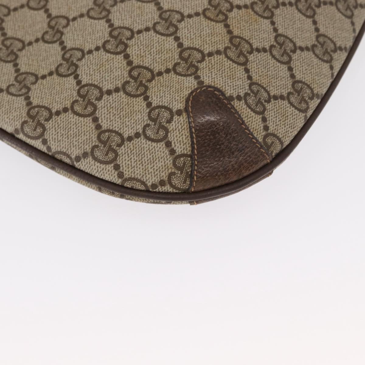 GUCCI GG Supreme Web Sherry Line Shoulder Bag PVC Beige 904 02 026 Auth 168565