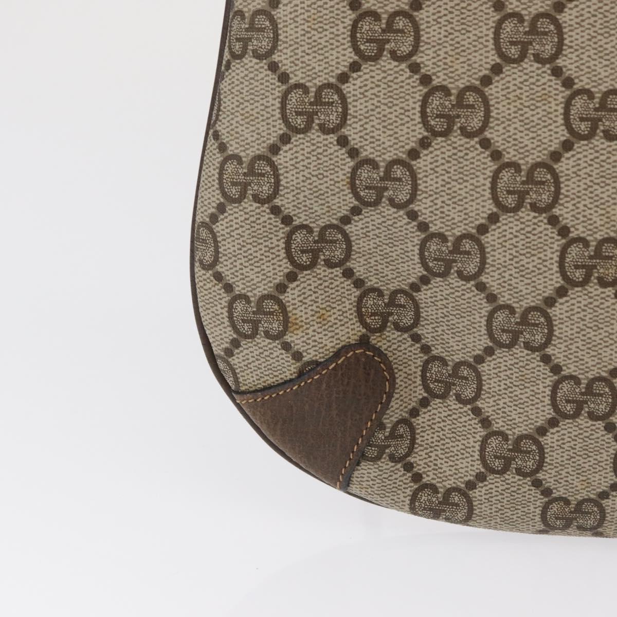 GUCCI GG Supreme Web Sherry Line Shoulder Bag PVC Beige 904 02 026 Auth 168565