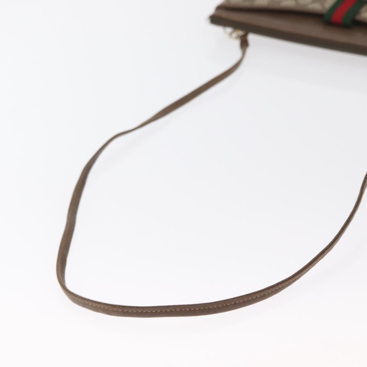 GUCCI GG Supreme Web Sherry Line Shoulder Bag PVC Beige 904 02 026 Auth 168565