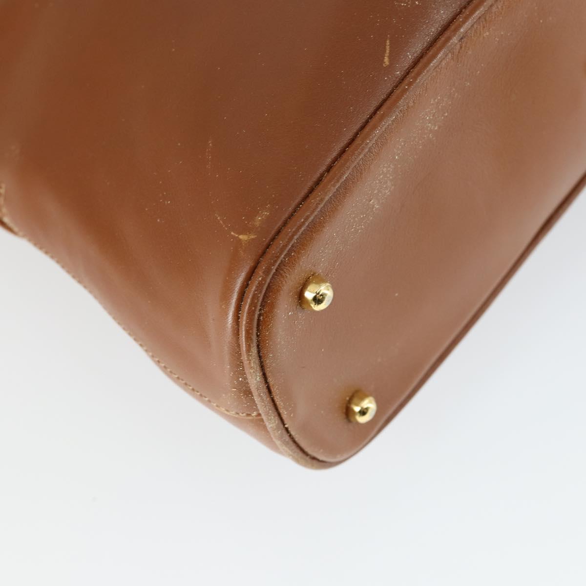 GUCCI Bamboo Hand Bag Leather 2way Brown Gold 000 122 0290 Auth 168572