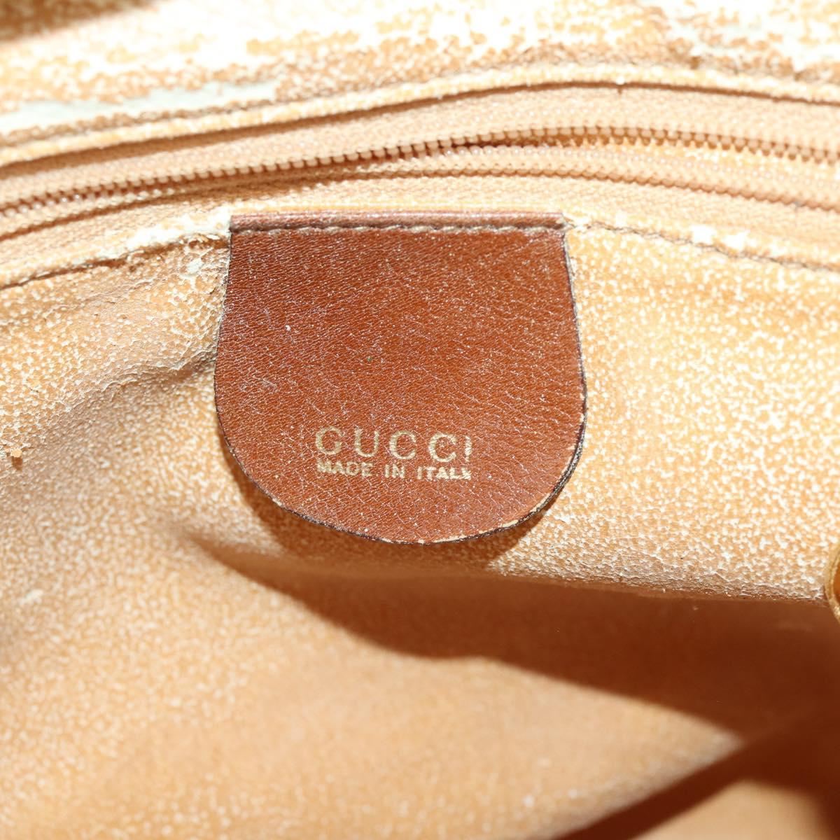 GUCCI Bamboo Hand Bag Leather 2way Brown Gold 000 122 0290 Auth 168572