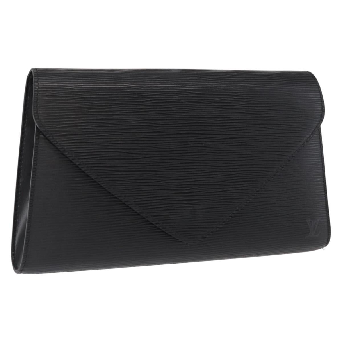 LOUIS VUITTON Epi Art Deco Clutch Bag Black M52632 LV Auth 168585