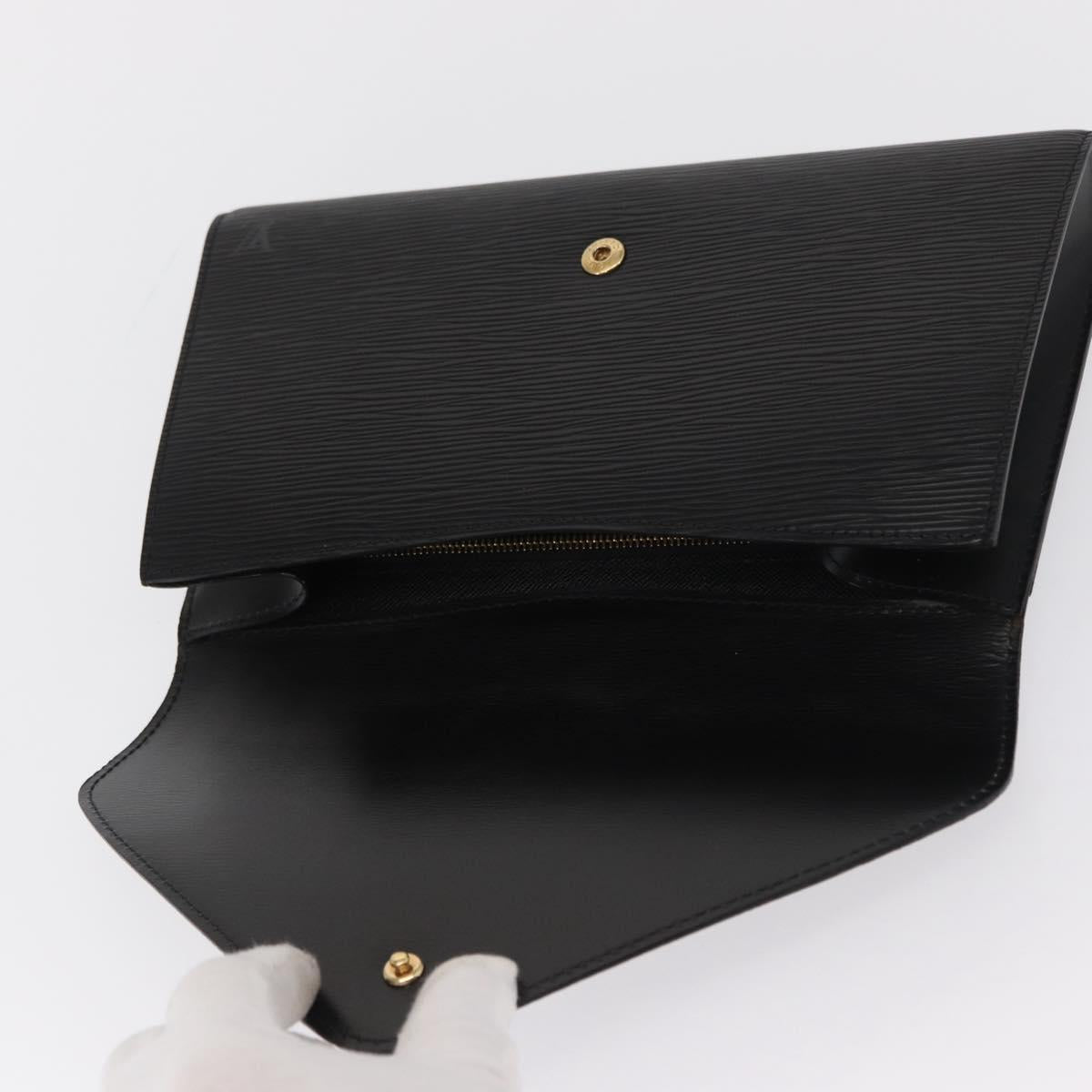 LOUIS VUITTON Epi Art Deco Clutch Bag Black M52632 LV Auth 168585