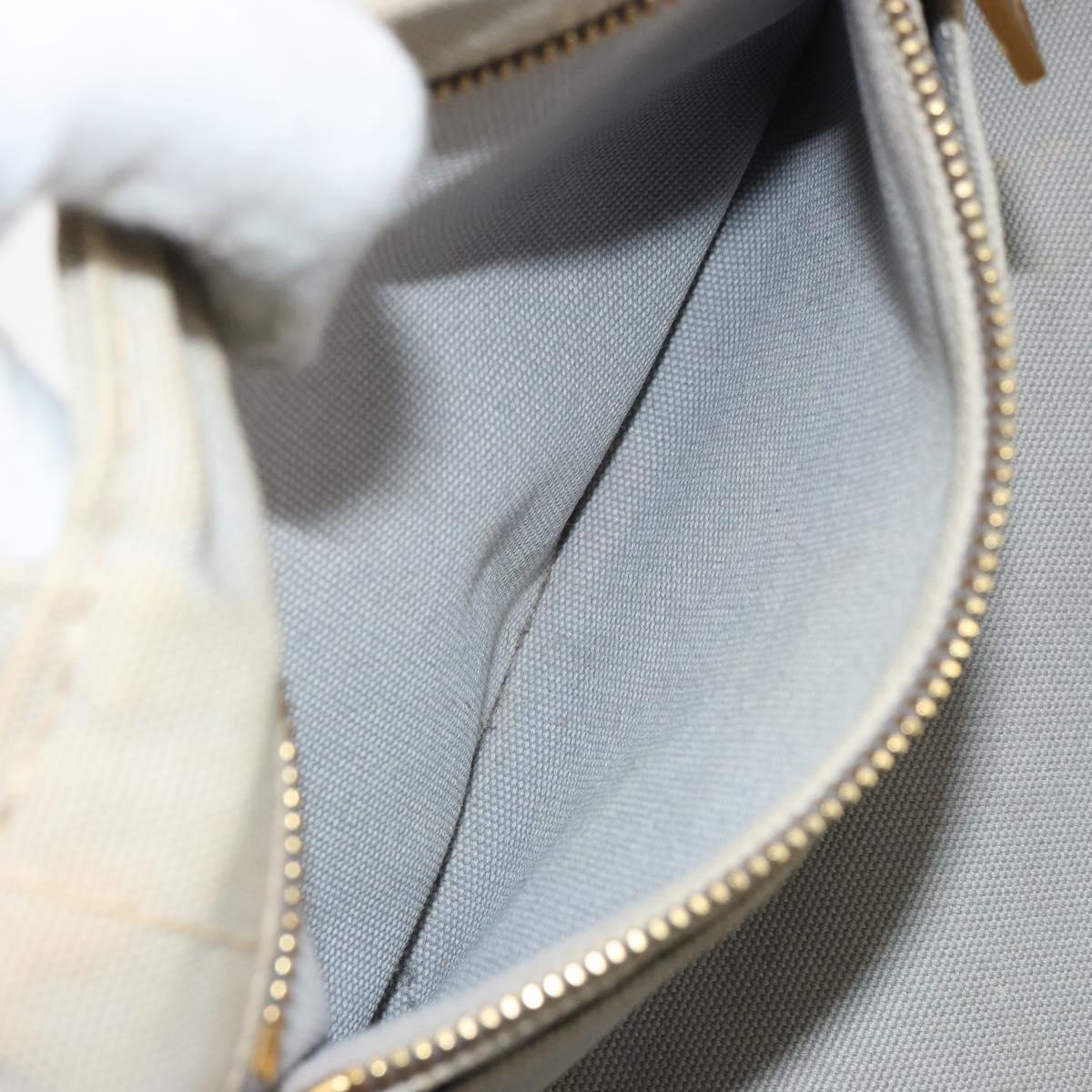 PRADA Canapa PM Hand Bag Canvas Gray Gold Auth 168587