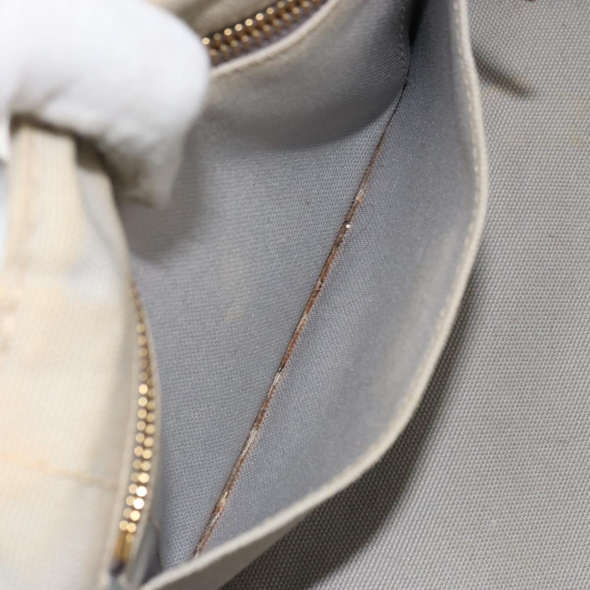 PRADA Canapa PM Hand Bag Canvas Gray Gold Auth 168587