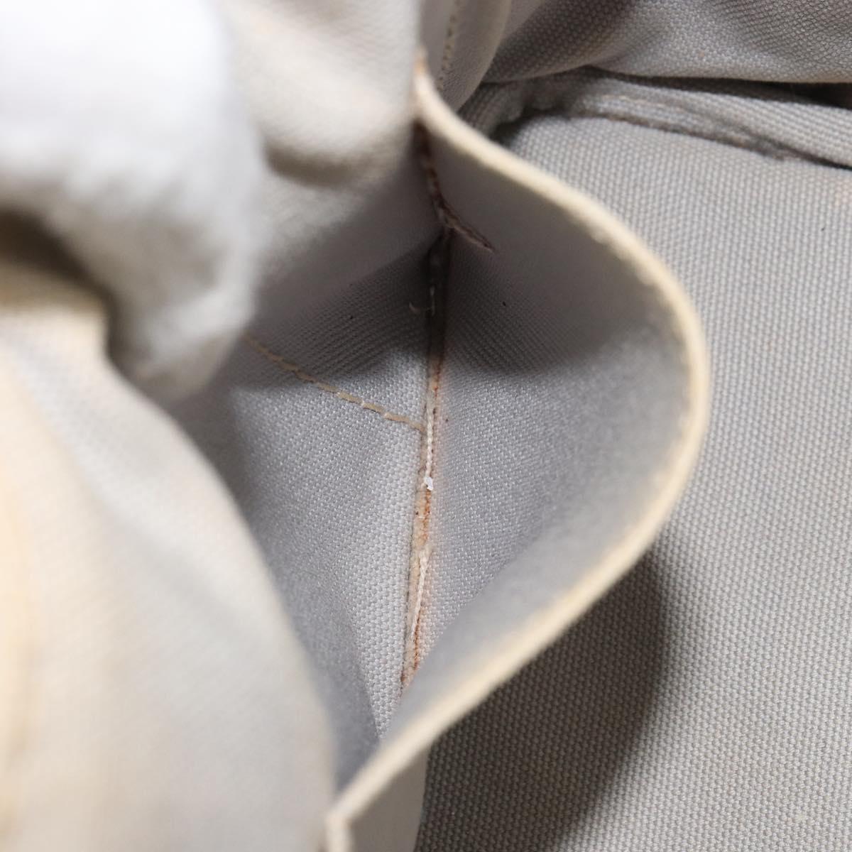 PRADA Canapa PM Hand Bag Canvas Gray Gold Auth 168587