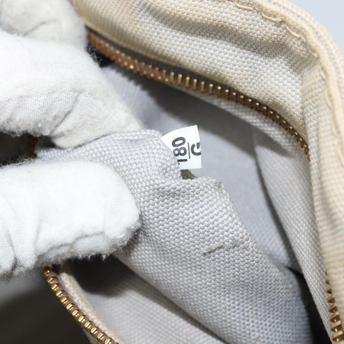 PRADA Canapa PM Hand Bag Canvas Gray Gold Auth 168587