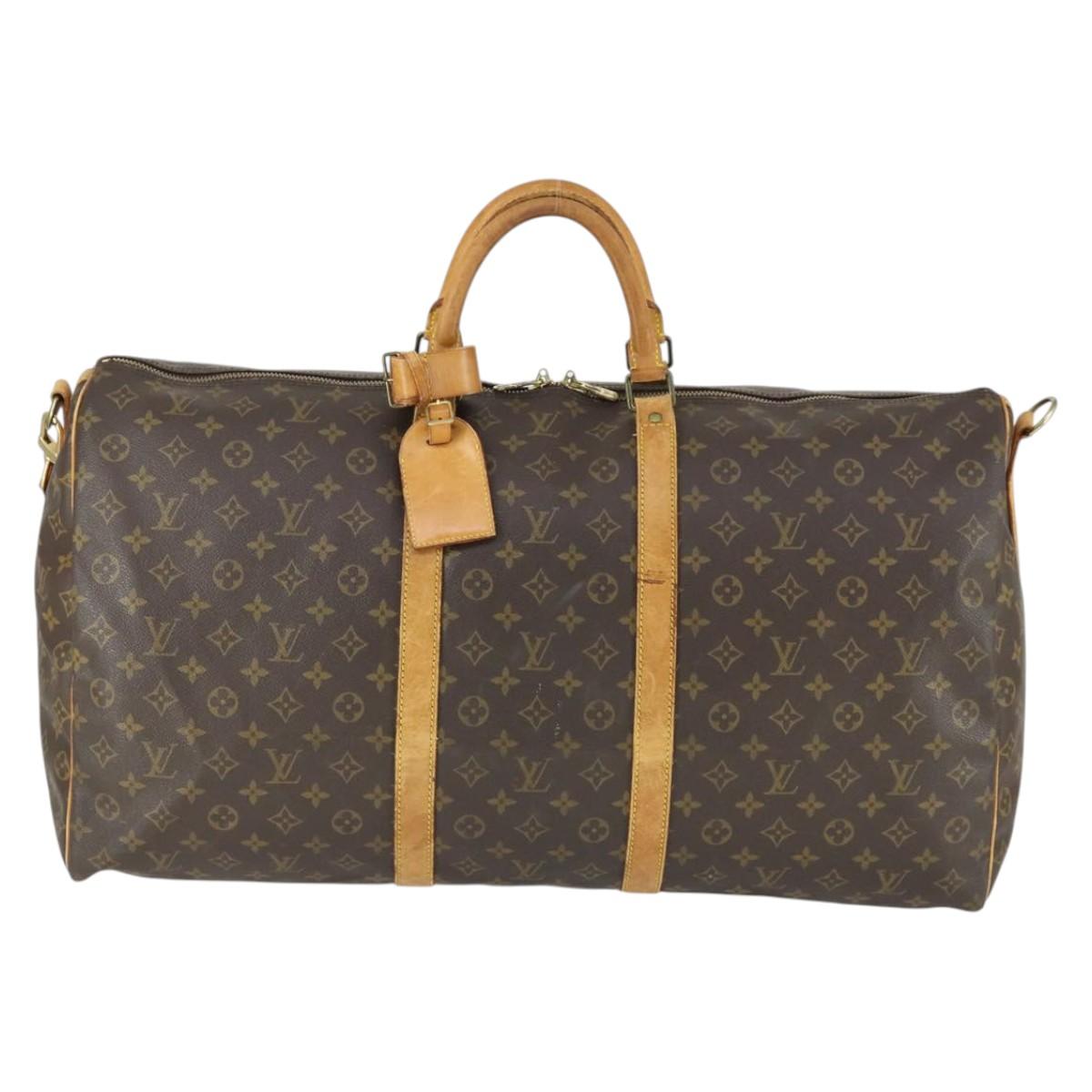 LOUIS VUITTON Monogram Keepall Bandouliere 60 Boston Bag M41412 LV Auth 168592