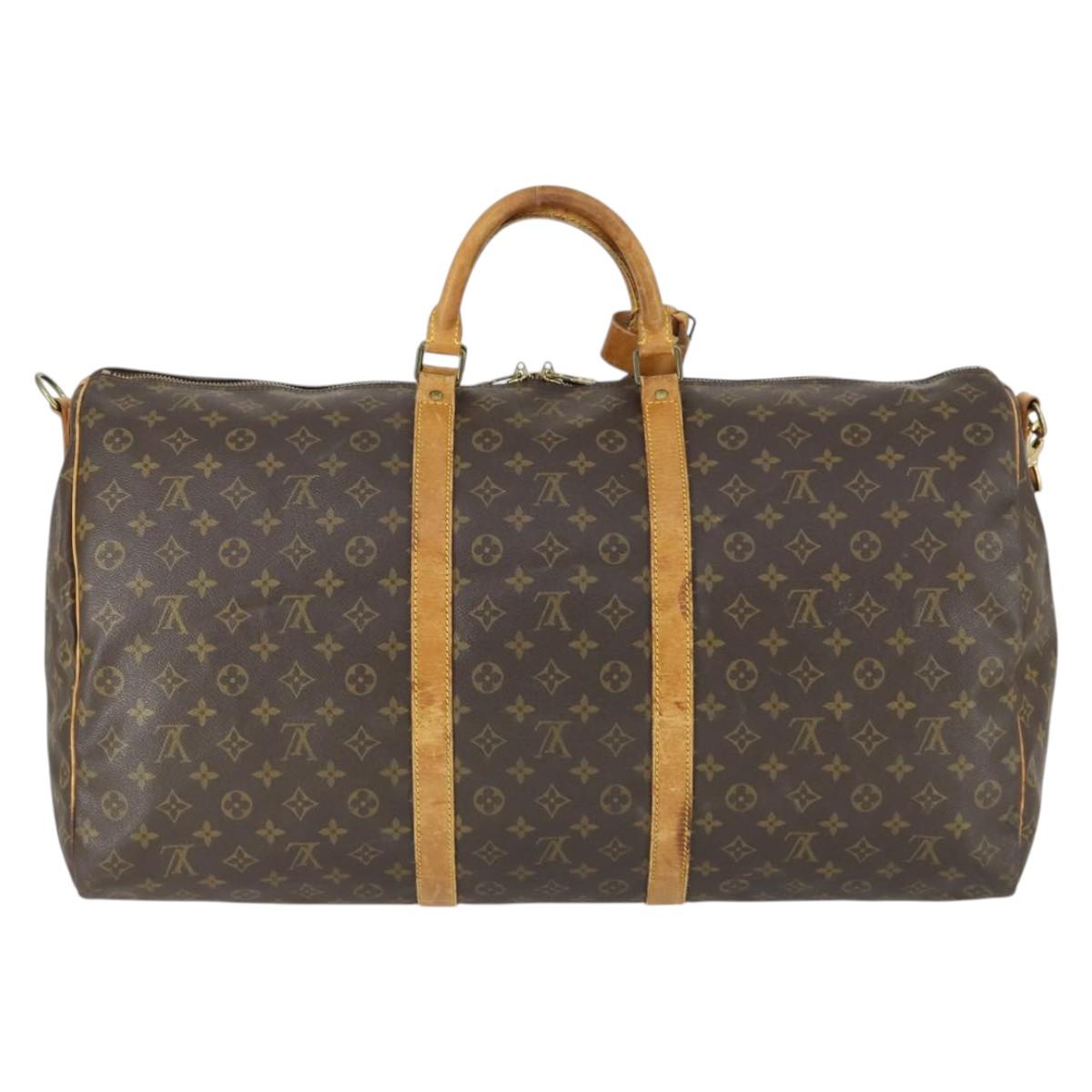 LOUIS VUITTON Monogram Keepall Bandouliere 60 Boston Bag M41412 LV Auth 168592