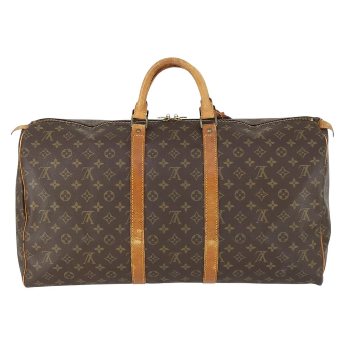 LOUIS VUITTON Monogram Keepall 55 Boston Bag M41424 LV Auth 168593