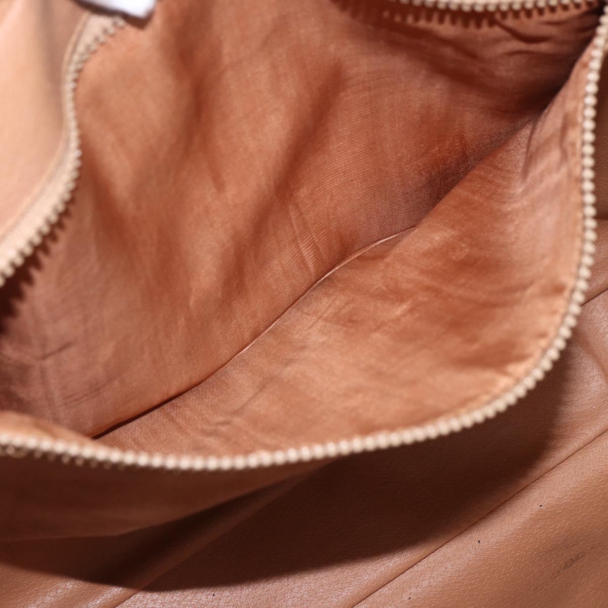 CELINE Macadam Canvas Business Bag PVC Leather Brown Gold Auth 168602