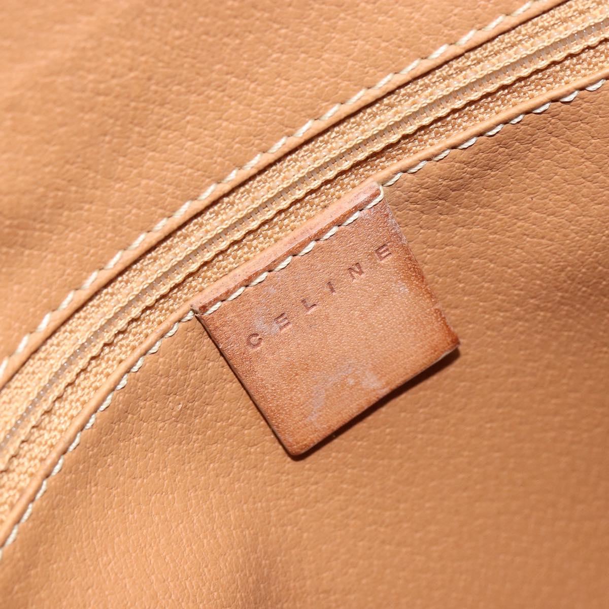 CELINE Macadam Canvas Hand Bag PVC Beige Gold Auth 168604