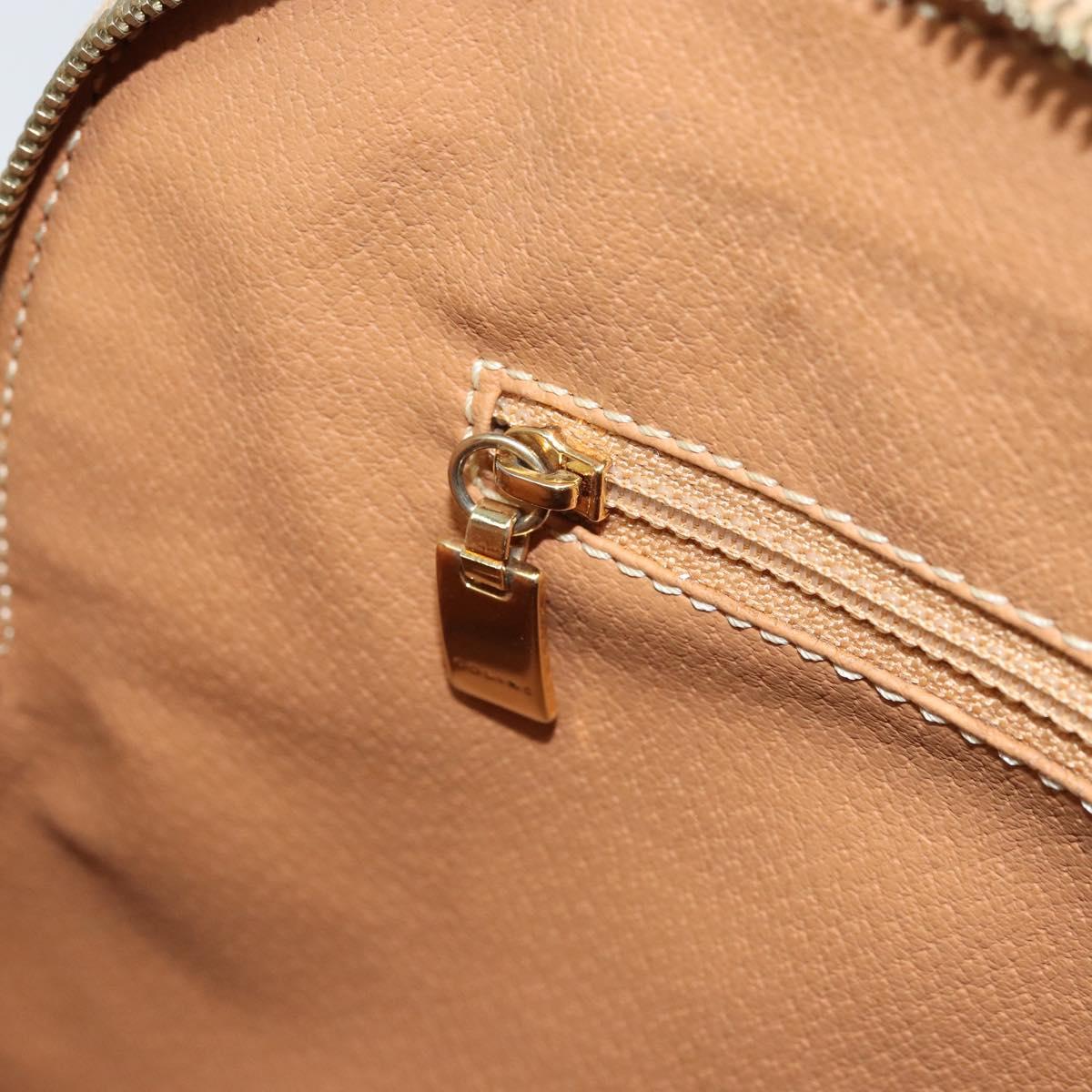 CELINE Macadam Canvas Hand Bag PVC Beige Gold Auth 168604