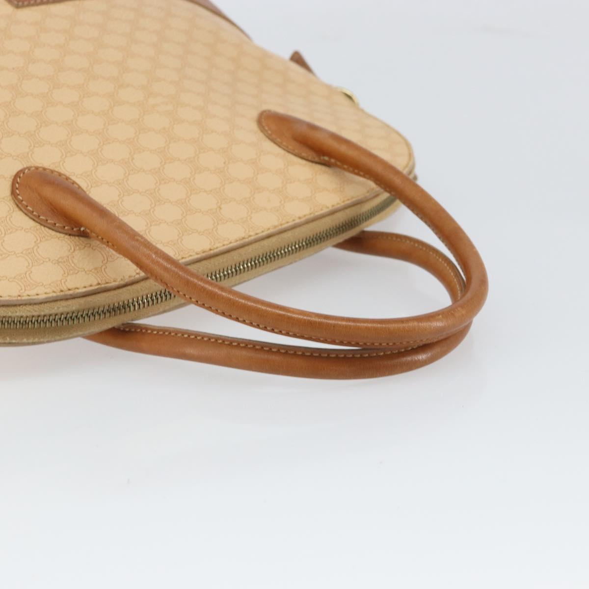 CELINE Macadam Canvas Hand Bag PVC Beige Gold Auth 168604