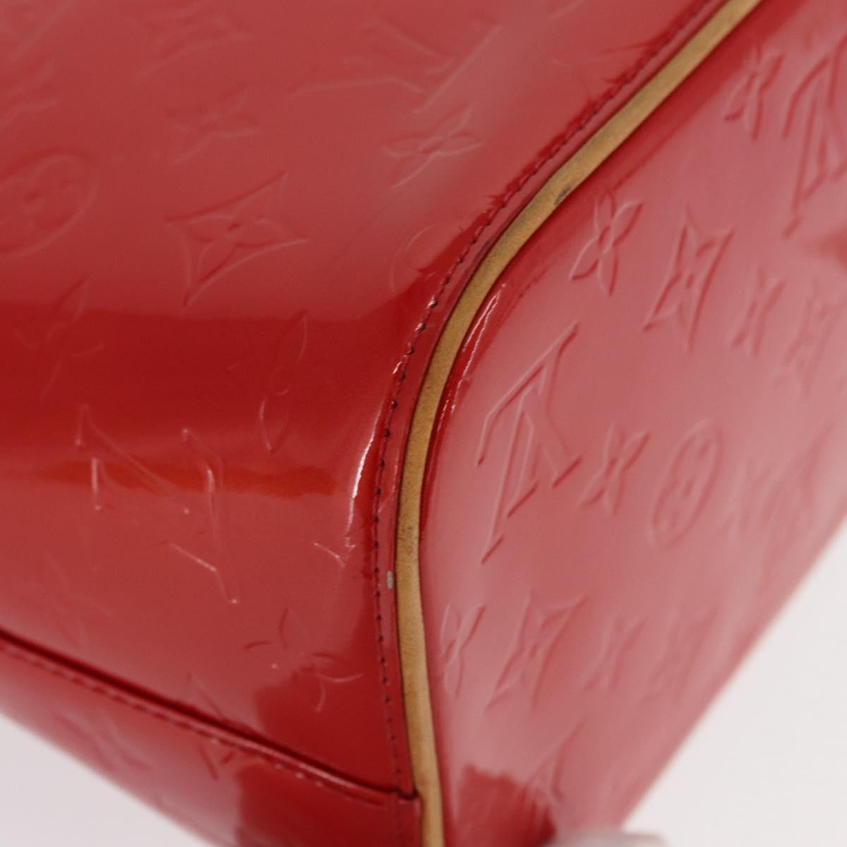 LOUIS VUITTON Monogram Vernis Houston Hand Bag Red M91092 LV Auth 168608