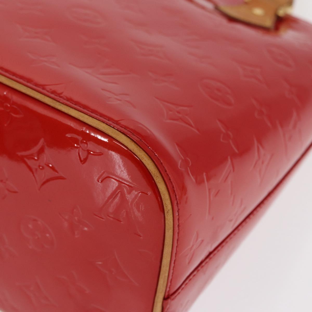 LOUIS VUITTON Monogram Vernis Houston Hand Bag Red M91092 LV Auth 168608