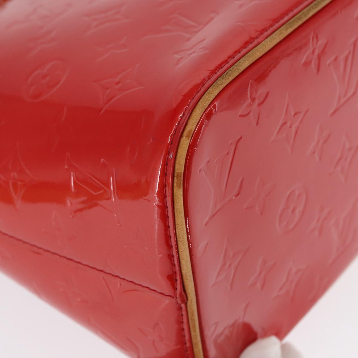 LOUIS VUITTON Monogram Vernis Houston Hand Bag Red M91092 LV Auth 168608