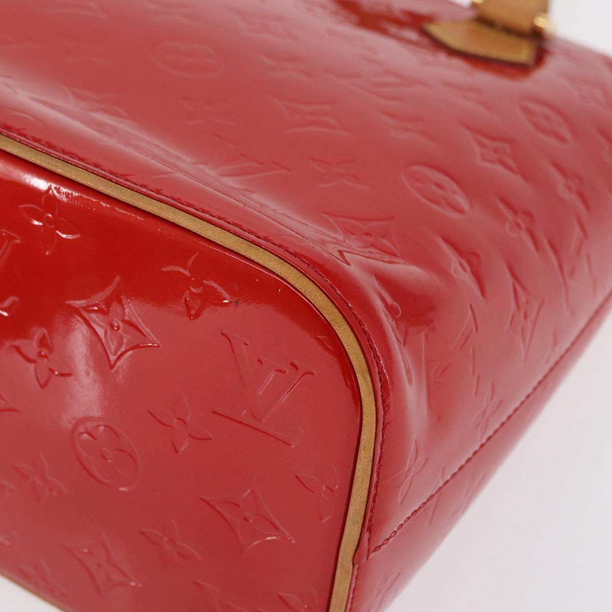 LOUIS VUITTON Monogram Vernis Houston Hand Bag Red M91092 LV Auth 168608