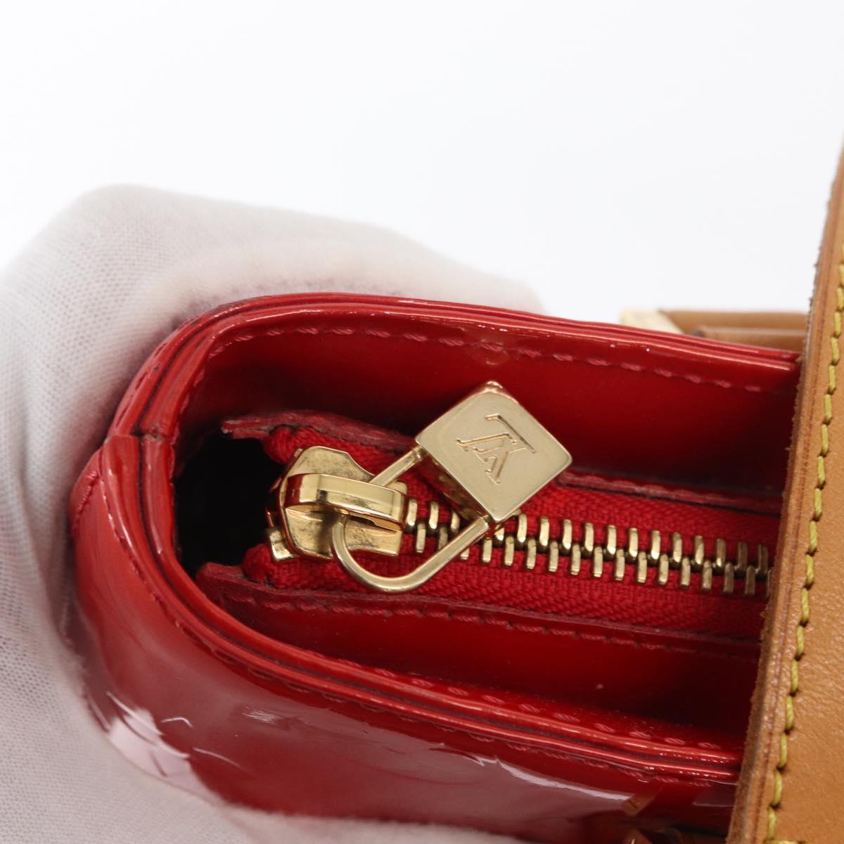 LOUIS VUITTON Monogram Vernis Houston Hand Bag Red M91092 LV Auth 168608