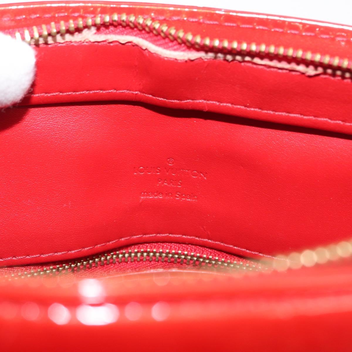 LOUIS VUITTON Monogram Vernis Houston Hand Bag Red M91092 LV Auth 168608