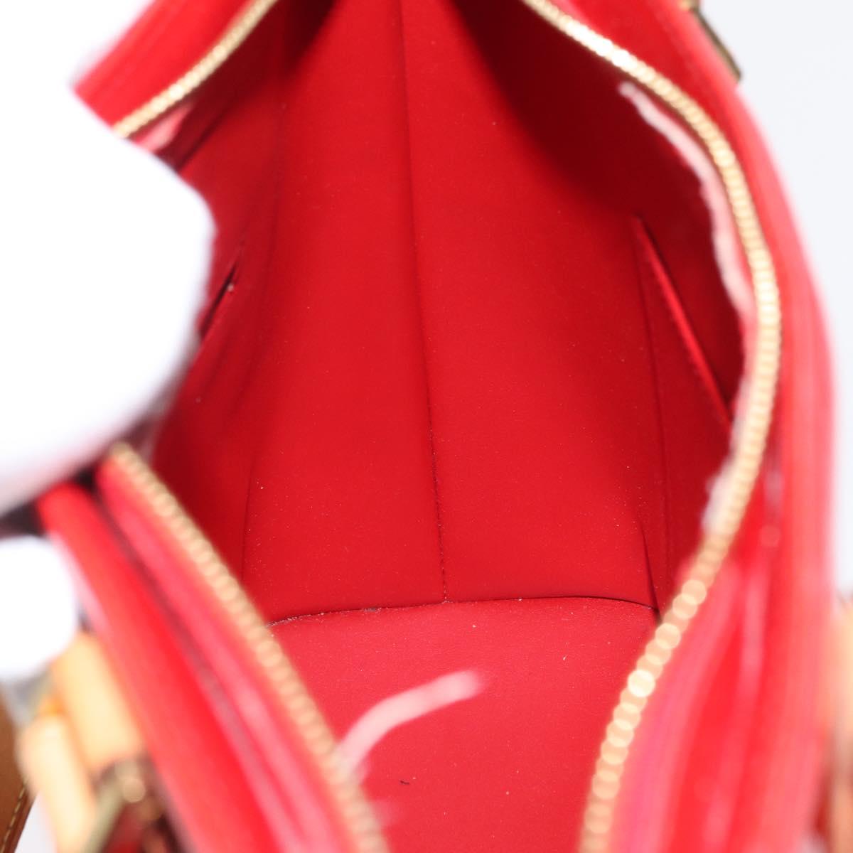LOUIS VUITTON Monogram Vernis Houston Hand Bag Red M91092 LV Auth 168608