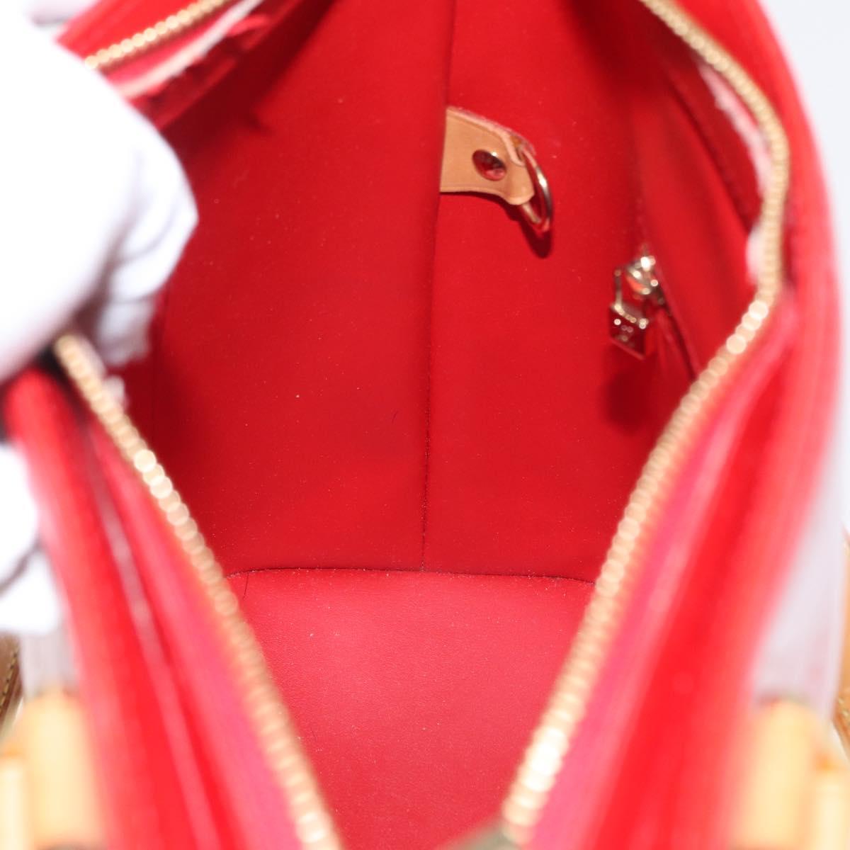 LOUIS VUITTON Monogram Vernis Houston Hand Bag Red M91092 LV Auth 168608