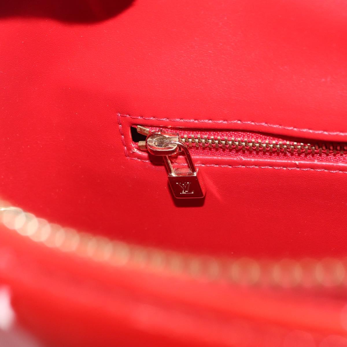 LOUIS VUITTON Monogram Vernis Houston Hand Bag Red M91092 LV Auth 168608