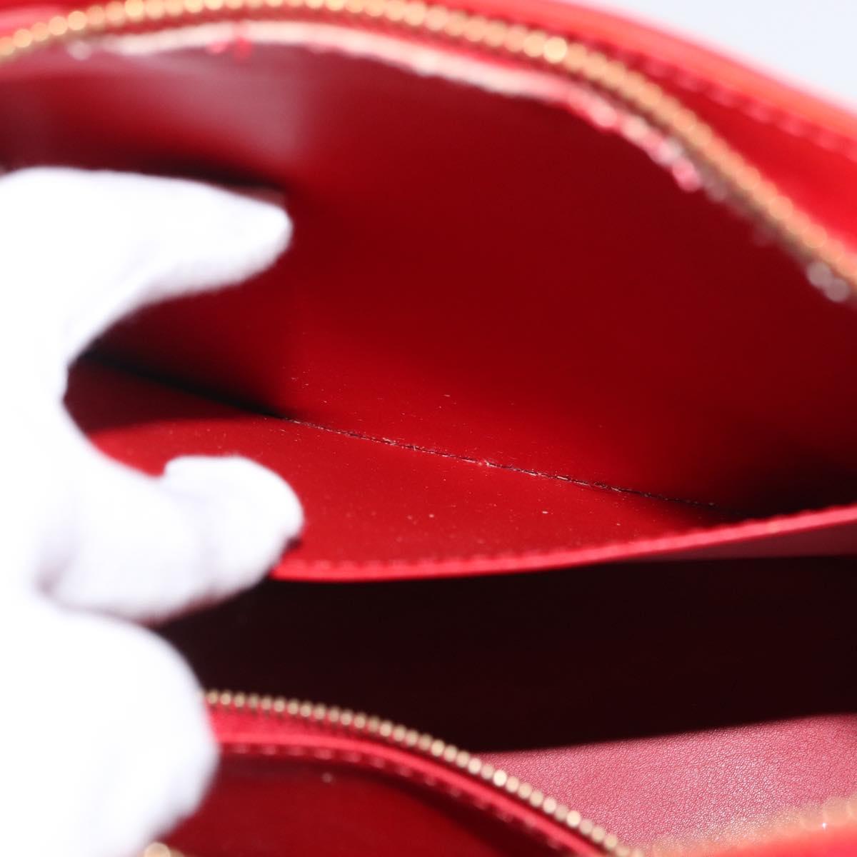 LOUIS VUITTON Monogram Vernis Houston Hand Bag Red M91092 LV Auth 168608