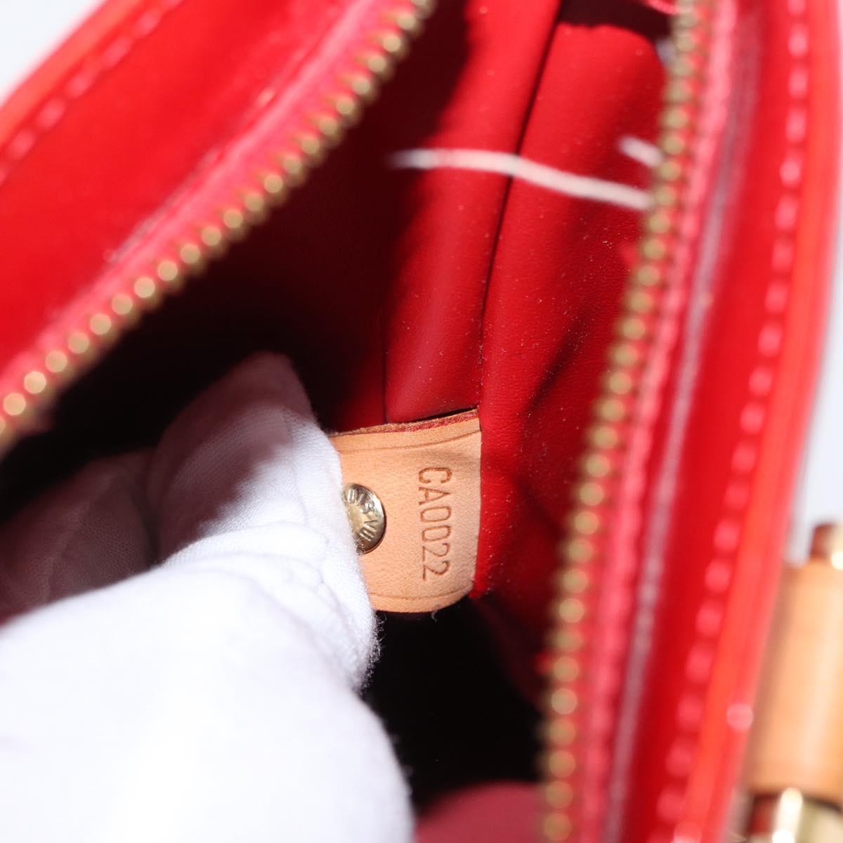 LOUIS VUITTON Monogram Vernis Houston Hand Bag Red M91092 LV Auth 168608