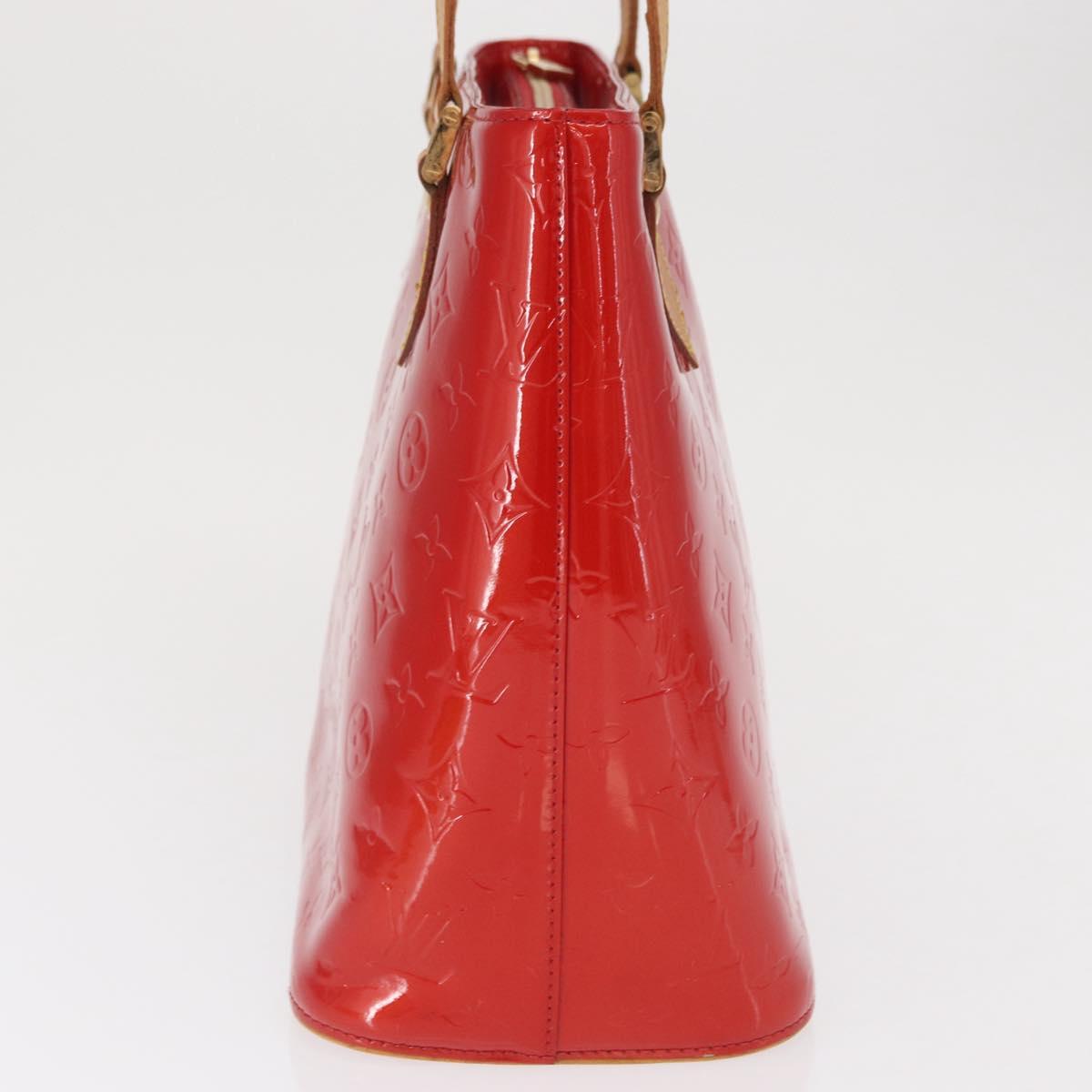 LOUIS VUITTON Monogram Vernis Houston Hand Bag Red M91092 LV Auth 168608